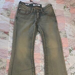 Miss Sixty Flare Jeans Low-waist Vintage Yellow-Toned